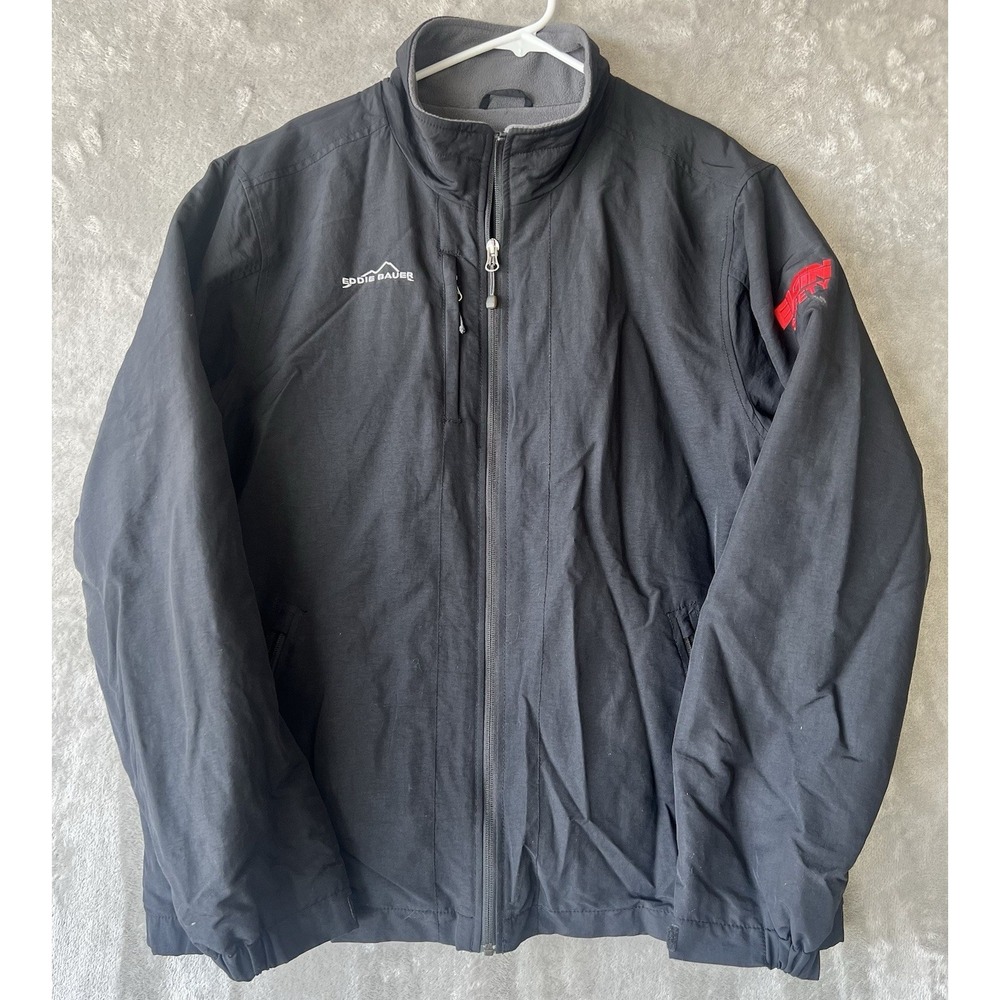 Eddie Bauer jacket Bomber men's XL Full Zip Chest Pockets Zipper Elgin‎ fleece